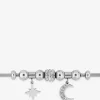 Bracelet acier avec breloques en étoile et lune avec cristaux synthétiques SO OR