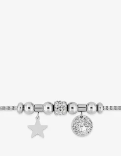 Bracelet acier avec breloques en étoiles avec cristaux synthétiques SO OR
