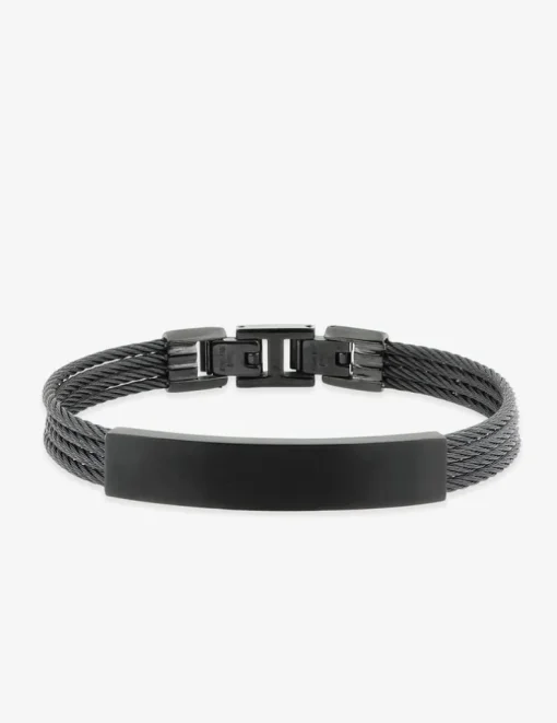 Bracelet acier CARGO 4 cables et motif central SO OR