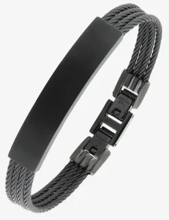 Bracelet acier CARGO 4 cables et motif central SO OR