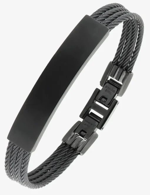 Bracelet acier CARGO 4 cables et motif central SO OR