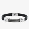 Bracelet acier CARGO caoutchouc et cable avec finition brillante SO OR