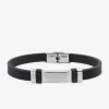 Bracelet acier CARGO caoutchouc motif acier et céramique SO OR