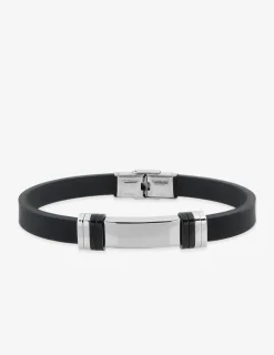 Bracelet acier CARGO caoutchouc motif acier et céramique SO OR