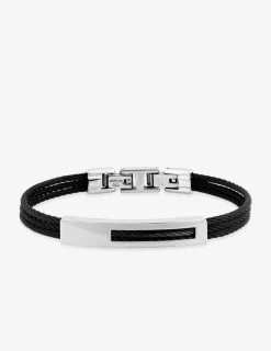 Bracelet acier CARGO câbles et plaque ajourée SO OR