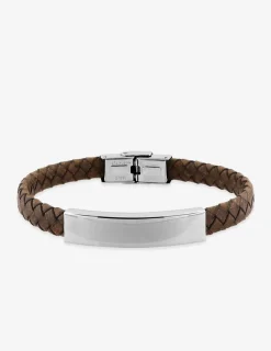 Bracelet acier CARGO cuir marron SO OR