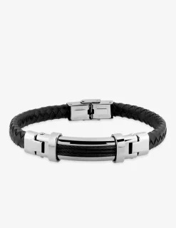 Bracelet acier CARGO cuir et cable SO OR