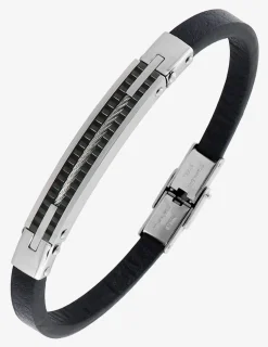 Bracelet acier CARGO cuir cable et céramique SO OR