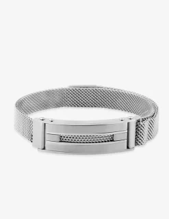 Bracelet acier CARGO en maille et motif rectangle finition brossé SO OR