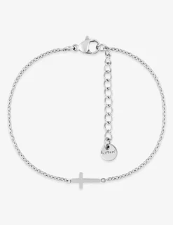 Bracelet acier chaîne forçat et croix SO OR