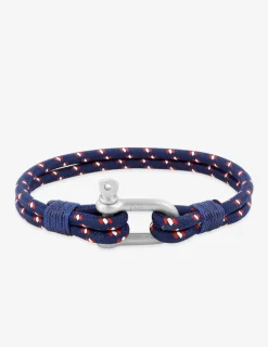 Bracelet acier cordon fantaisie bleu marine SO OR