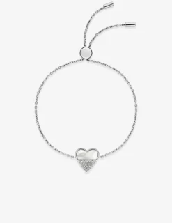 Bracelet acier cœur nacré cristal synthétique SO OR