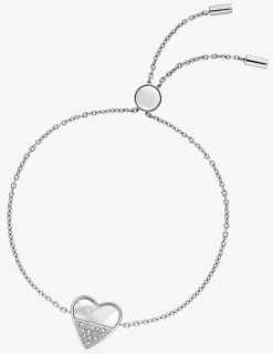 Bracelet acier cœur nacré cristal synthétique SO OR