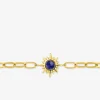 Bracelet acier doré, alternée et lapis-lazuli bleu SO OR