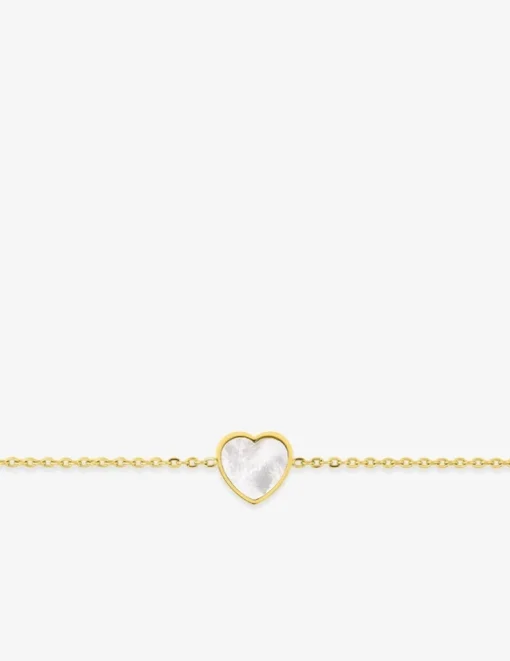 Bracelet acier doré avec cœur nacré SO OR