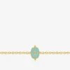 Bracelet acier doré avec motif central et laque turquoise SO OR