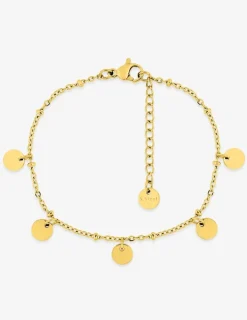 Bracelet acier doré, breloques rondes SO OR