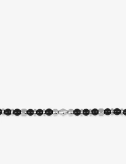 Bracelet acier et agate noire SO OR