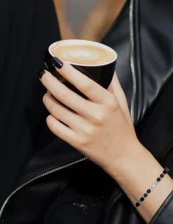 Bracelet acier et agate noire SO OR