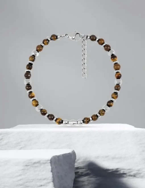 Bracelet acier et œil de tigre SO OR