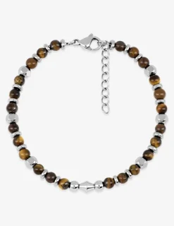 Bracelet acier et œil de tigre SO OR