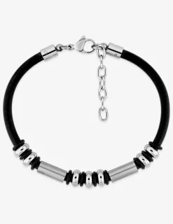 Bracelet acier et matière synthétique fantaisie SO OR