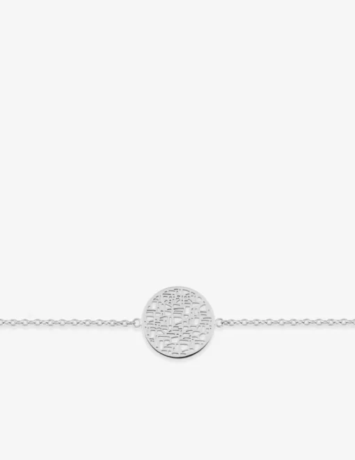 Bracelet acier gris motif jeton tendance SO OR
