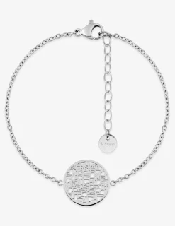 Bracelet acier gris motif jeton tendance SO OR