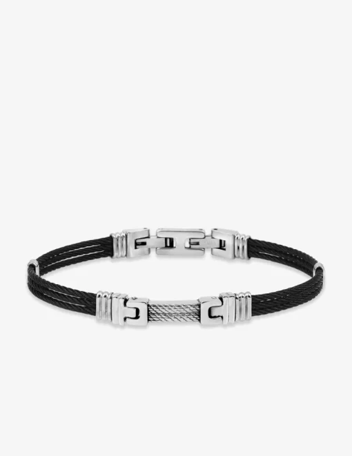 Bracelet acier noir et gris SO OR