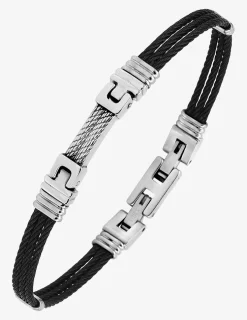 Bracelet acier noir et gris SO OR