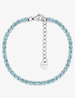 Bracelet acier souple oxyde bleu serti griffes SO OR