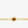 Bracelet alternée acier doré et motif ovale, turquoise rouge synthétique SO OR
