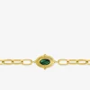Bracelet alternée acier doré et motif ovale, malachite synthétique SO OR