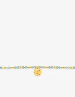 Bracelet amazonite, boules de verre et acier doré SO OR