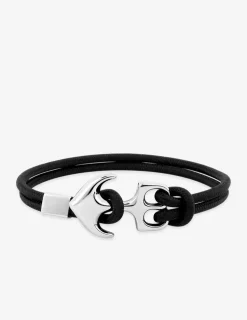 Bracelet ancre nylon noir et acier SO OR