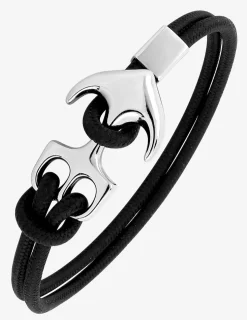 Bracelet ancre nylon noir et acier SO OR