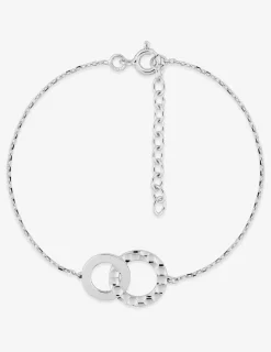 Bracelet anneaux entrelacés en argent 925 ‰ rhodié SO OR