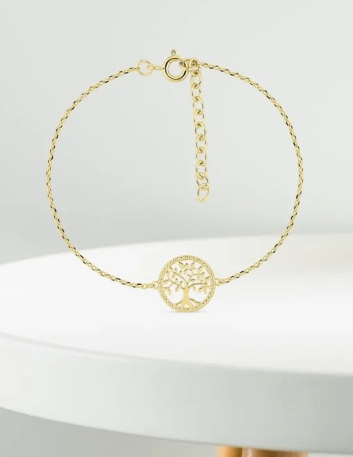 Bracelet arbre de vie liseré fantaisie plaqué or SO OR