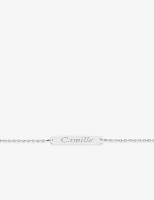 Bracelet argent 925 ‰ rhodié avec plaque à graver SO OR