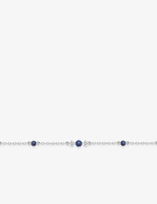 Bracelet argent 925 ‰ rhodié avec oxydes de zirconium bleus et blancs SO OR