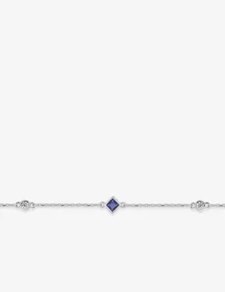 Bracelet argent 925 ‰ rhodié et oxyde de zirconium blanc et bleu SO OR