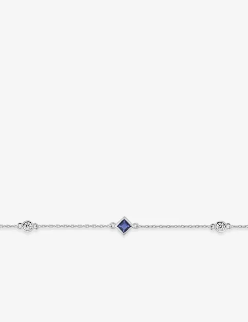 Bracelet argent 925 ‰ rhodié et oxyde de zirconium blanc et bleu SO OR
