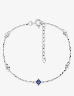 Bracelet argent 925 ‰ rhodié et oxyde de zirconium blanc et bleu SO OR