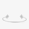 Bracelet argent 925 ‰ rhodié jonc ouvert avec oxydes de zirconium en étoile SO OR
