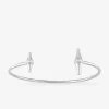 Bracelet argent 925 ‰ rhodié jonc ouvert et oxydes de zirconium SO OR