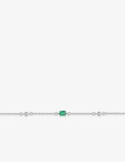 Bracelet argent 925‰ rhodié et oxydes de zirconium verts sertis griffes SO OR
