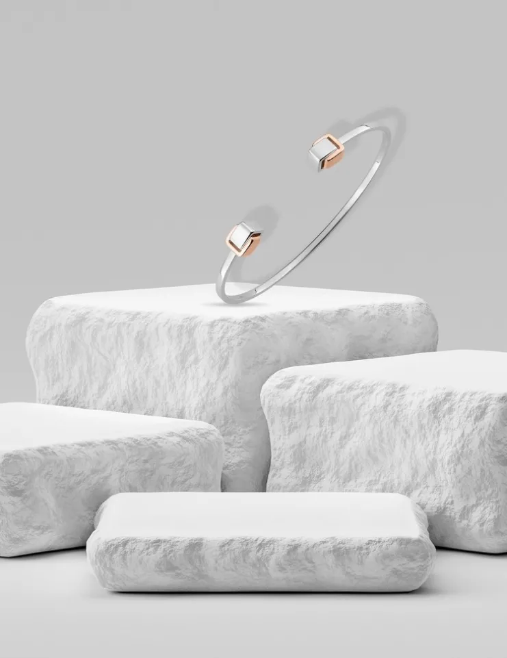 Bracelet bicolore argent 925 ‰, tout métal, SO OR