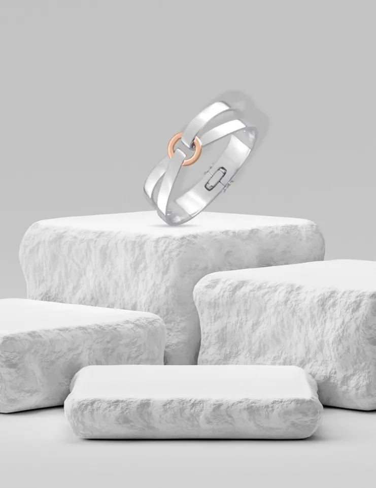 Bracelet bicolore argent 925 ‰, tout métal, fantaisie SO OR