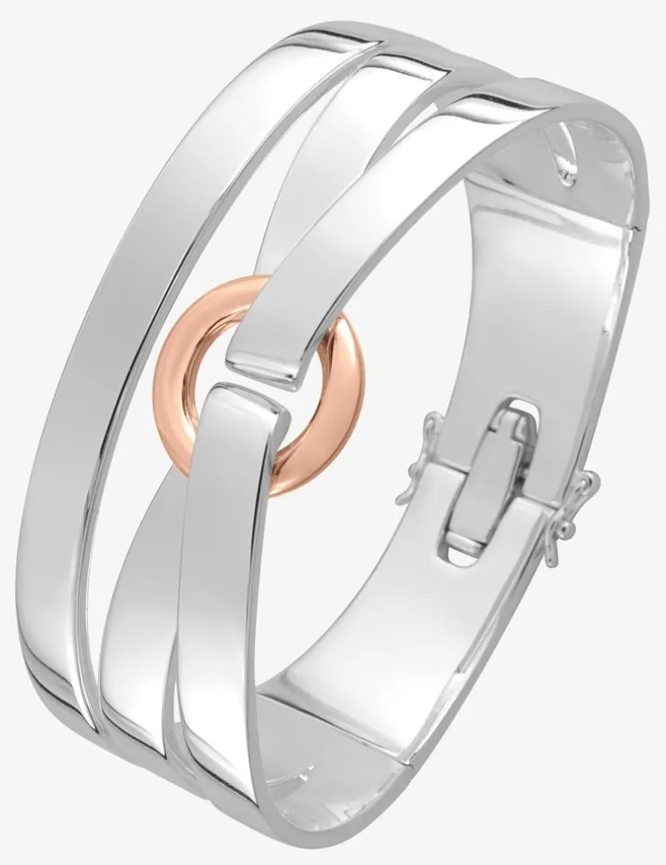 Bracelet bicolore argent 925 ‰, tout métal, fantaisie SO OR