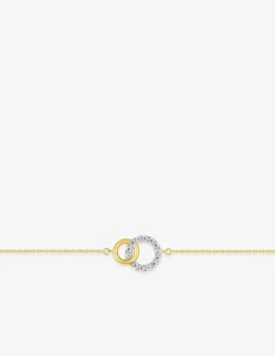 Bracelet bicolore cercle or 375‰ et oxyde de zirconium SO OR